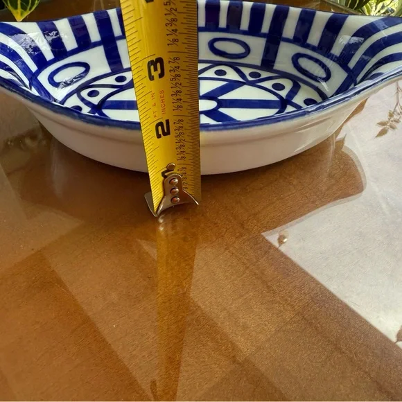 Dansk Blue and White Ceramic Oval Dish - Picture 9 of 9
